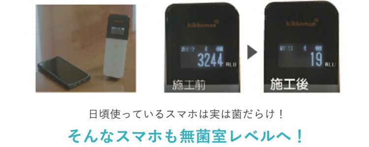 日頃使っているスマホは実は菌だらけ！ そんなスマホも無菌室レベルへ！