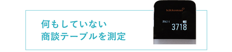何もしていない 商談テーブルを測定