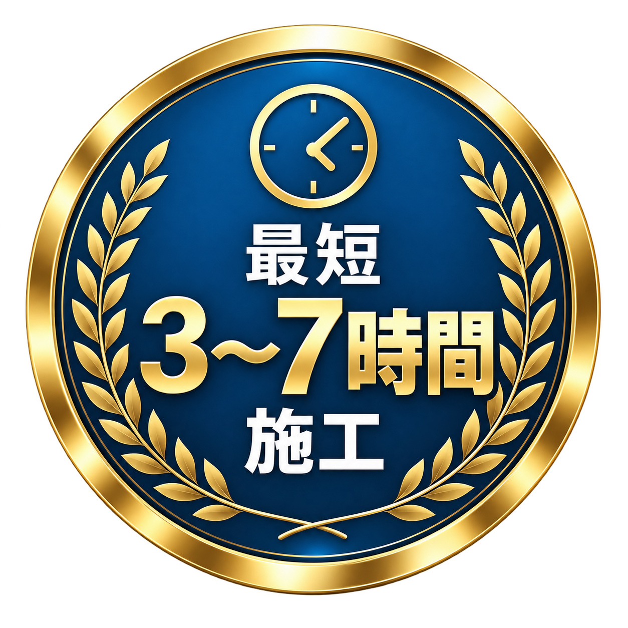 最短3〜7時間施工